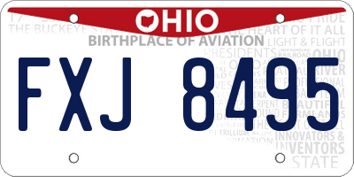 OH license plate FXJ8495