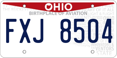 OH license plate FXJ8504