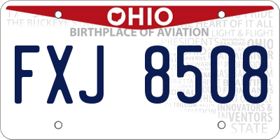 OH license plate FXJ8508