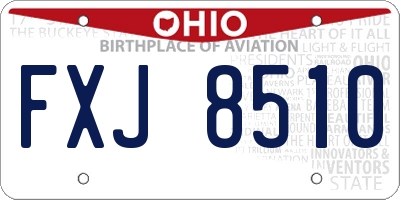OH license plate FXJ8510