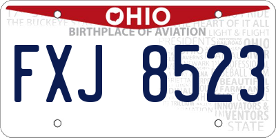 OH license plate FXJ8523