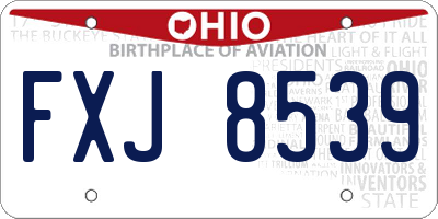 OH license plate FXJ8539
