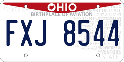 OH license plate FXJ8544