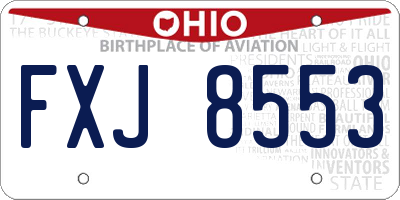 OH license plate FXJ8553