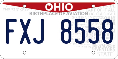 OH license plate FXJ8558
