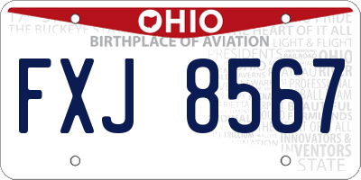 OH license plate FXJ8567