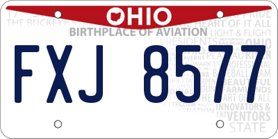 OH license plate FXJ8577