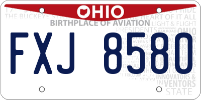 OH license plate FXJ8580