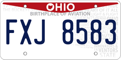 OH license plate FXJ8583
