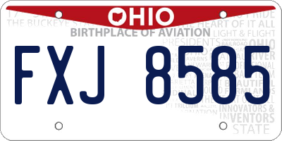 OH license plate FXJ8585