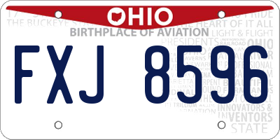 OH license plate FXJ8596