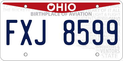 OH license plate FXJ8599