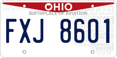 OH license plate FXJ8601