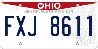OH license plate FXJ8611