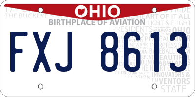 OH license plate FXJ8613