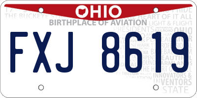 OH license plate FXJ8619