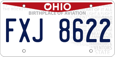 OH license plate FXJ8622
