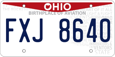 OH license plate FXJ8640