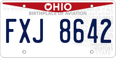 OH license plate FXJ8642