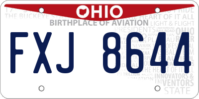 OH license plate FXJ8644