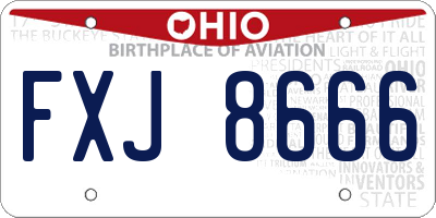 OH license plate FXJ8666