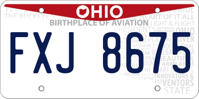 OH license plate FXJ8675