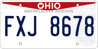 OH license plate FXJ8678