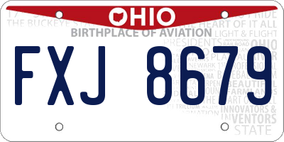 OH license plate FXJ8679