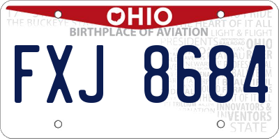 OH license plate FXJ8684