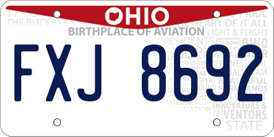 OH license plate FXJ8692