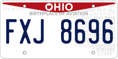 OH license plate FXJ8696