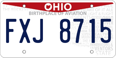 OH license plate FXJ8715