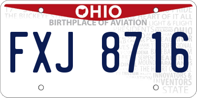 OH license plate FXJ8716