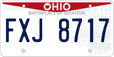 OH license plate FXJ8717