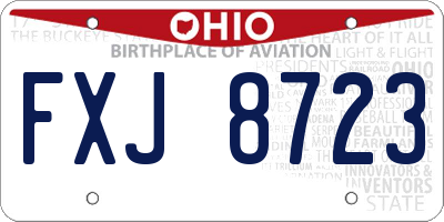 OH license plate FXJ8723