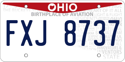 OH license plate FXJ8737