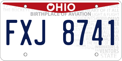 OH license plate FXJ8741