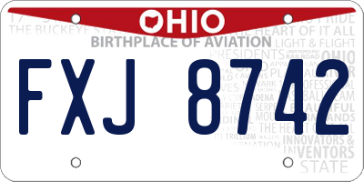OH license plate FXJ8742
