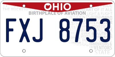 OH license plate FXJ8753