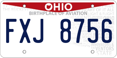 OH license plate FXJ8756