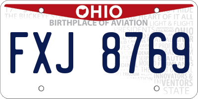OH license plate FXJ8769