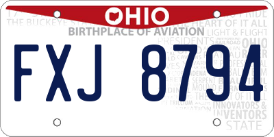 OH license plate FXJ8794