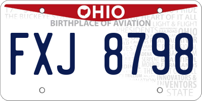 OH license plate FXJ8798