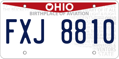 OH license plate FXJ8810