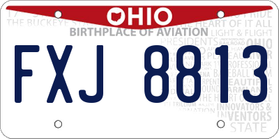 OH license plate FXJ8813