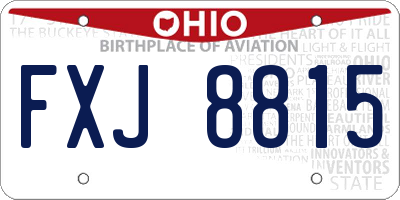 OH license plate FXJ8815
