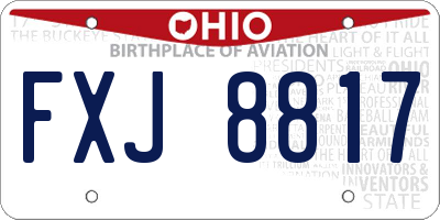 OH license plate FXJ8817