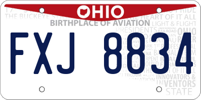 OH license plate FXJ8834