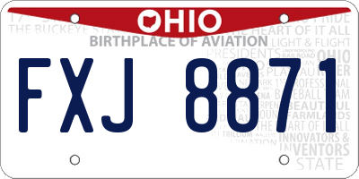 OH license plate FXJ8871