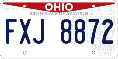 OH license plate FXJ8872